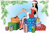 Christmas shopping girl