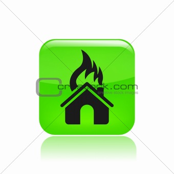 Vector illustration of house burning