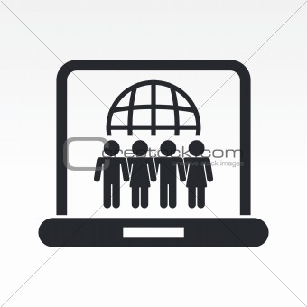 Vector illustration of web social union icon 