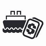 Vector illustration of boat cost icon