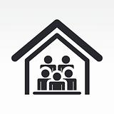 Vector illustration of guests house icon