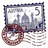 Vector illustration of stamp or postmark of Austria