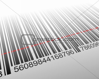 Vector illustration of barcode with laser effect