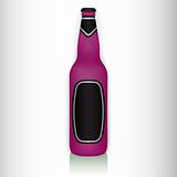 Vector illustration of a glass bottle with stickers
