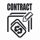 Vector illustration of a icon  depicting a contract