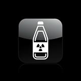 Vector illustration of modern icon depicting a bottle containing liquid dangerous, with symbol "radioactive"