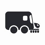 Vector illustration of single isolated icon depicting a road cleaner