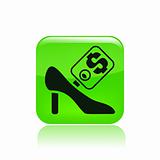 Vector illustration of single icon depicting a shoe price