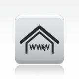 Vector illustration of modern single icon depicting a web connection at home