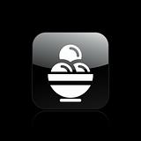Vector illustration of isolated black and white ice cream icon