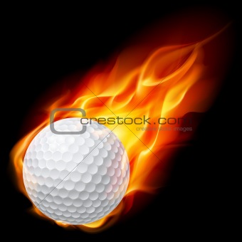 Golf ball on fire