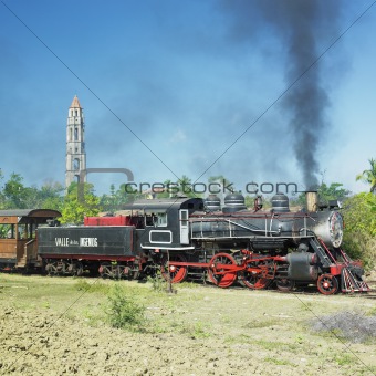 tourist train Valle de Los Ingenios, Manaca Iznaga, Sancti Spiritus Province, Cuba