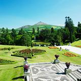 Powerscourt Gardens, Sugar Loaf Mountain at the background, County Wicklow, Ireland