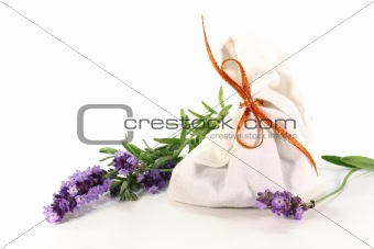 Lavender flowers with bag