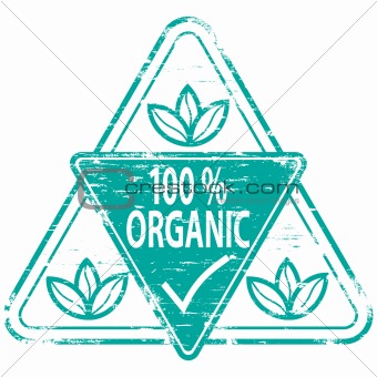100 Percent Organic rubber stamp