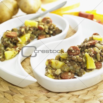 lentil with potatoes and chorizo