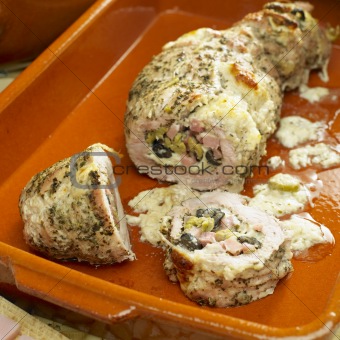 veal roll with goat cheese