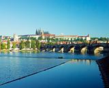Prague Castle with Charles bridge, Prague, Czech Republic