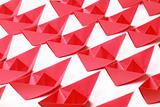 Red paper boats