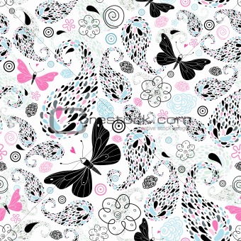 abstract pattern with butterflies