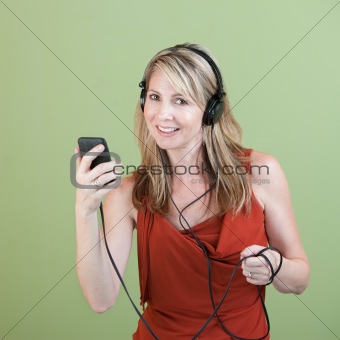 Woman Listens To Music