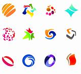 12 colorful vector symbols: (set 24)