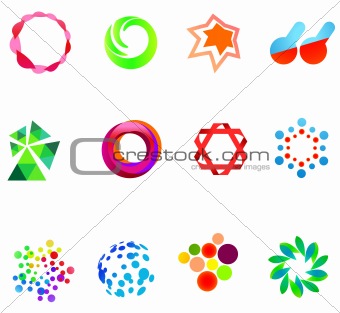 12 colorful vector symbols: (set 21)