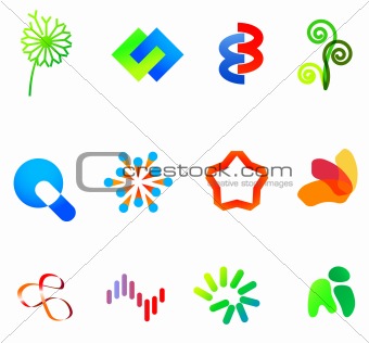 12 colorful vector symbols: (set 23)