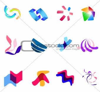 12 colorful vector symbols: (set 27)