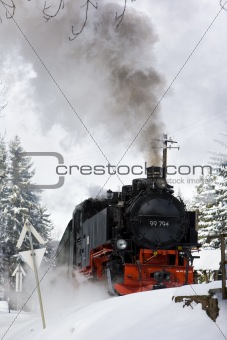 steam locomotive, Oberwiesenthal - Cranzhal (Fichtelbergbahn), Germany