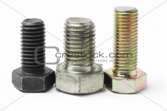 Three used bolts 