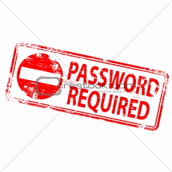 Password Required rubber stamp