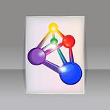 vector banner with colorful molecular structure