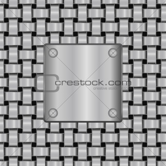 vector metal shield on seamless metal grid  texture