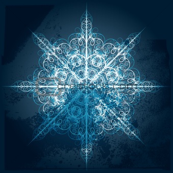 vector highly detailed  grungy snowflake
