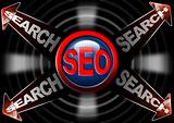 Seo search red arrows - Search engine optimization web
