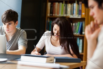 Students working on an essay