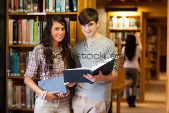 Smart students with a book
