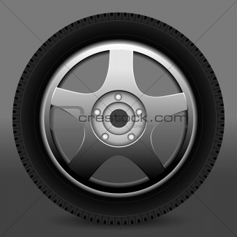 Car wheel, vector
