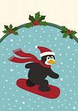 Snowboarding Penguin