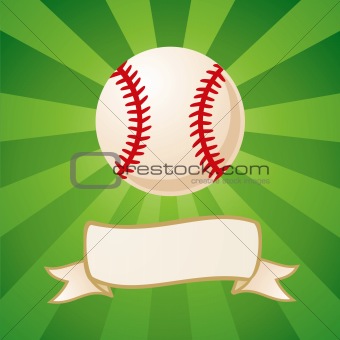 Baseball on a bright background