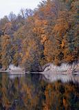 Beautiful autumn nature landscape near river