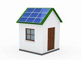 3d house solar energy green 