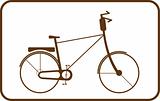 brown bike on white background in frame