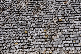 Old wood tiled roof