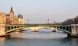 Notre-Dame bridge and the Conciergerie in Paris