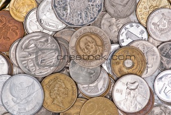 Coins currency from multiple countries
