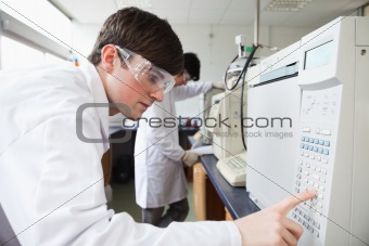 Science student working
