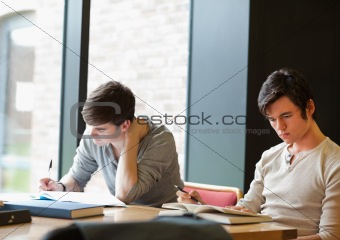 Two students working on an assignment