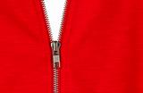 Zip of a red cotton sweater